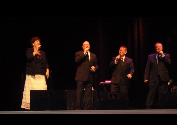 On Stage. Brenda, Gordon, Bob and Bruce.